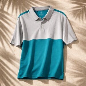 Adidas Men's Polo in Aqua and Light Gray 2XL NWT $85